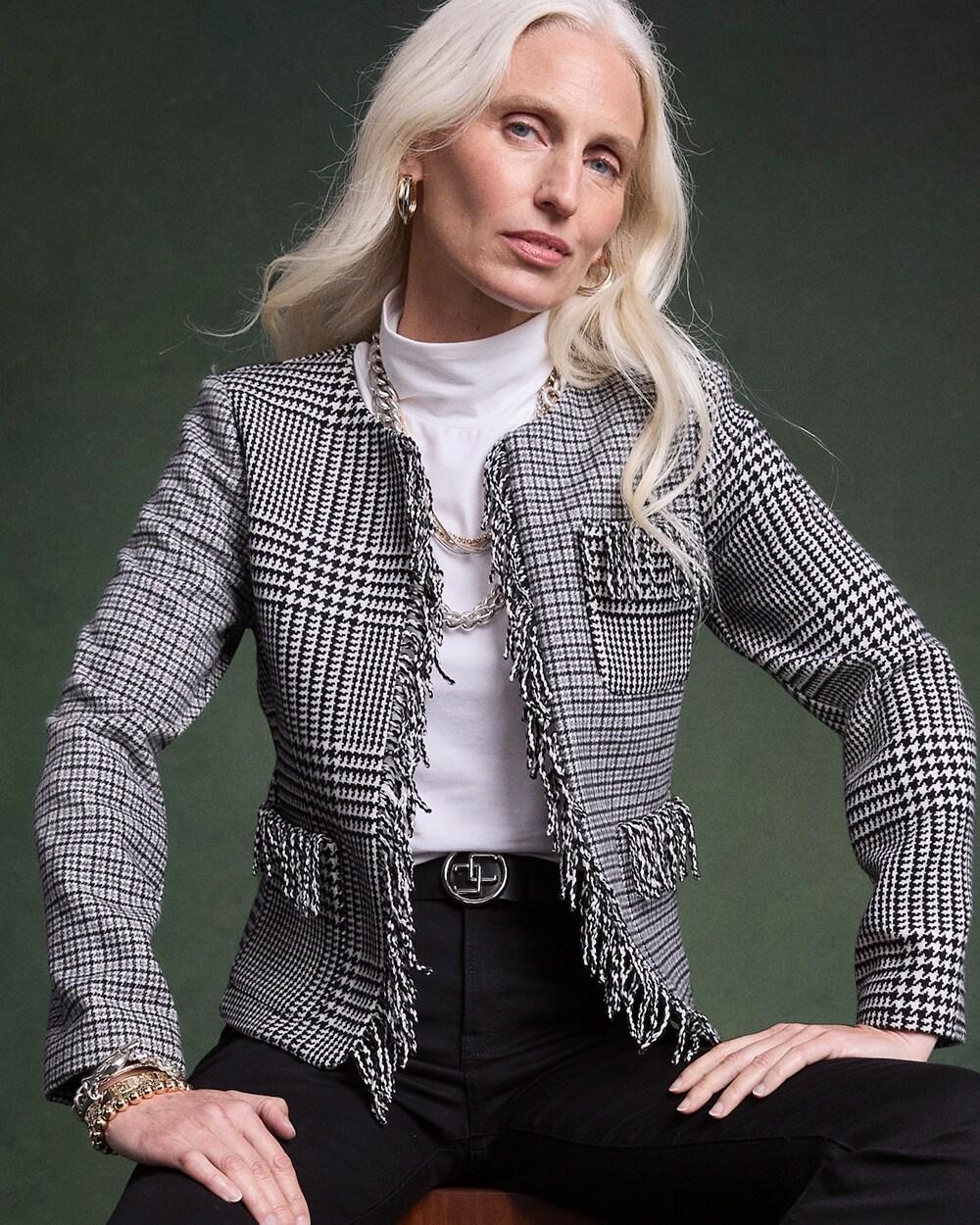 Mixed Tweed Fringe Jacket Product Image