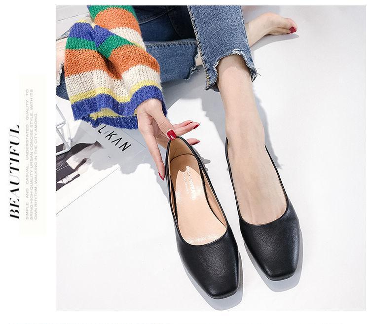 Plain Faux Leather Flats Product Image