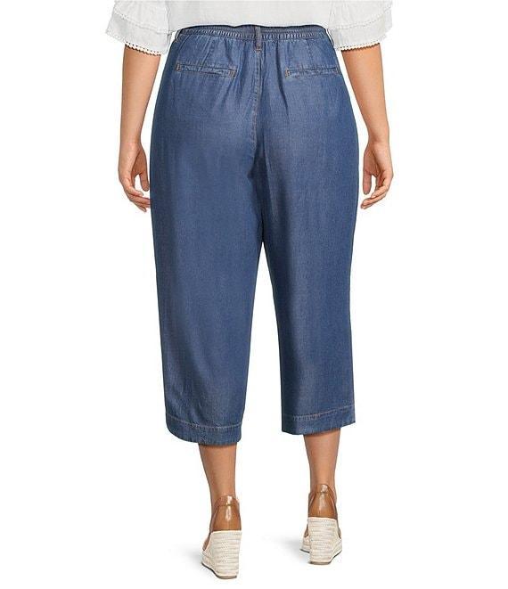 John Mark Plus Size Wide Leg Tulip Hem Cropped Pants Product Image