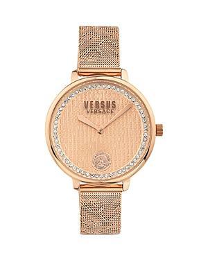 Versus By Versace Womens La Villette Crystal Analog Black Dial Stainless Steel Bracelet Watch Product Image