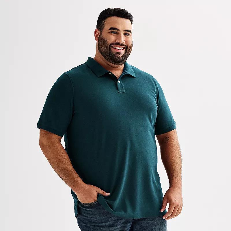 Big & Tall Sonoma Goods For Life® Pique Polo, Men's, Size: Large Tall, Green Texture Product Image