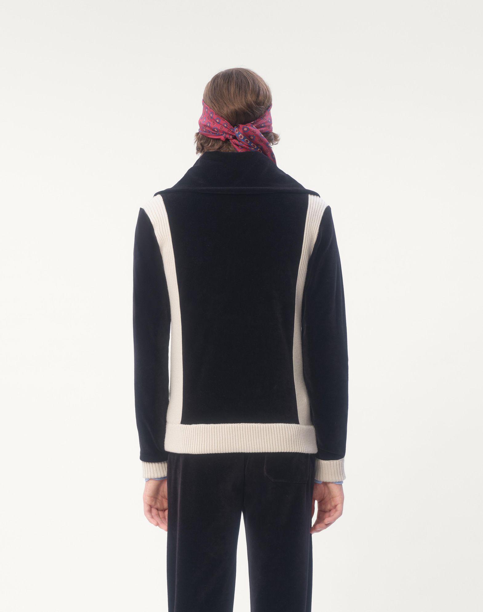 Chez Valentino Turtleneck Chenille Sweatshirt With Zipper And Patch Product Image