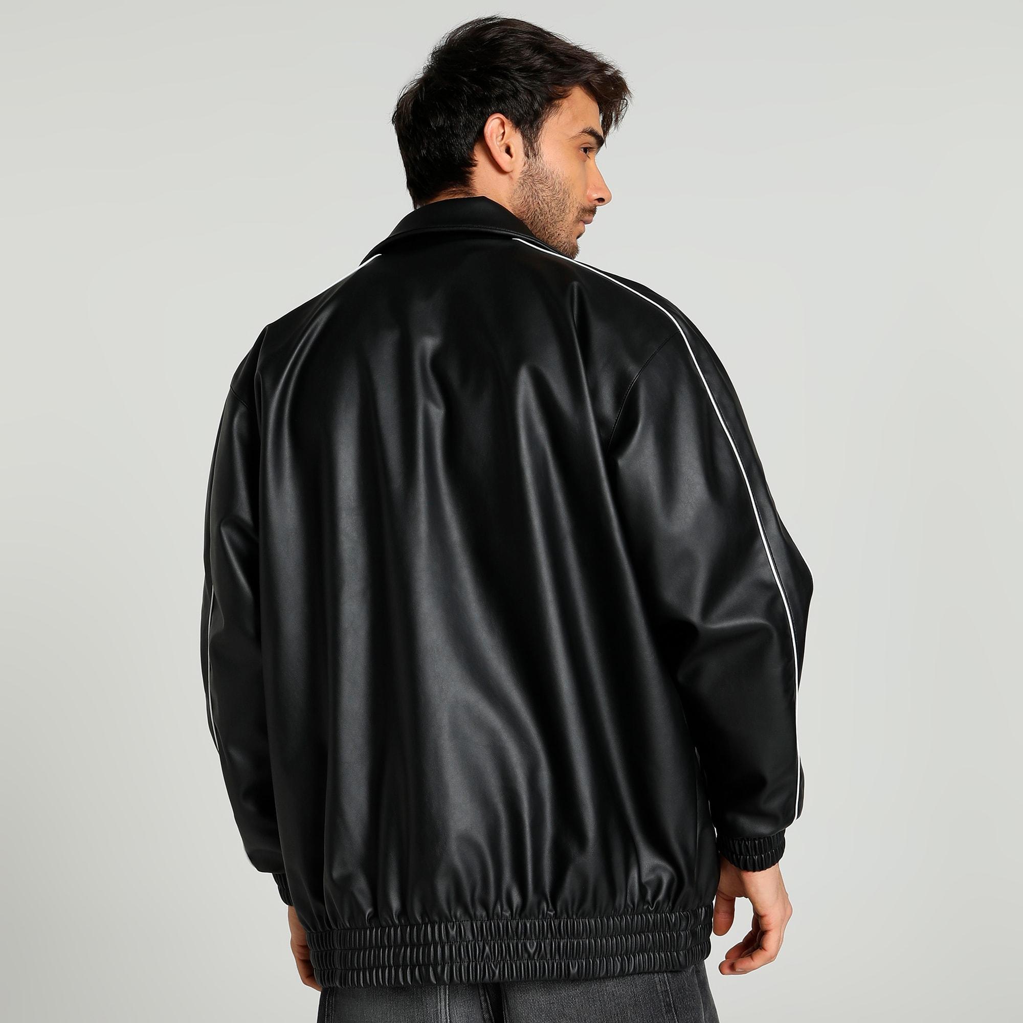 T7 Pleather Men's Track Jacket Product Image