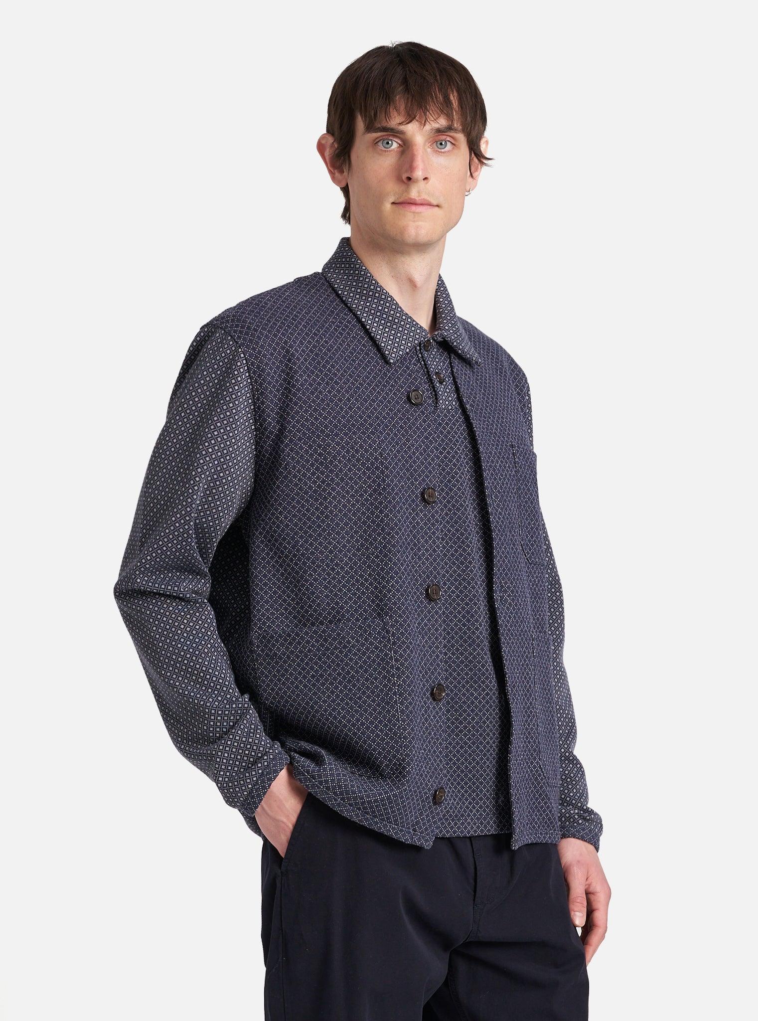 Navy Cotton Mix Fleece Cardigan Product Image