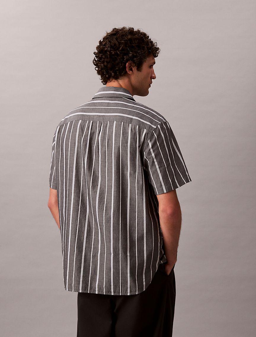 Cotton Stripe Relaxed Button-Down Shirt  Product Image