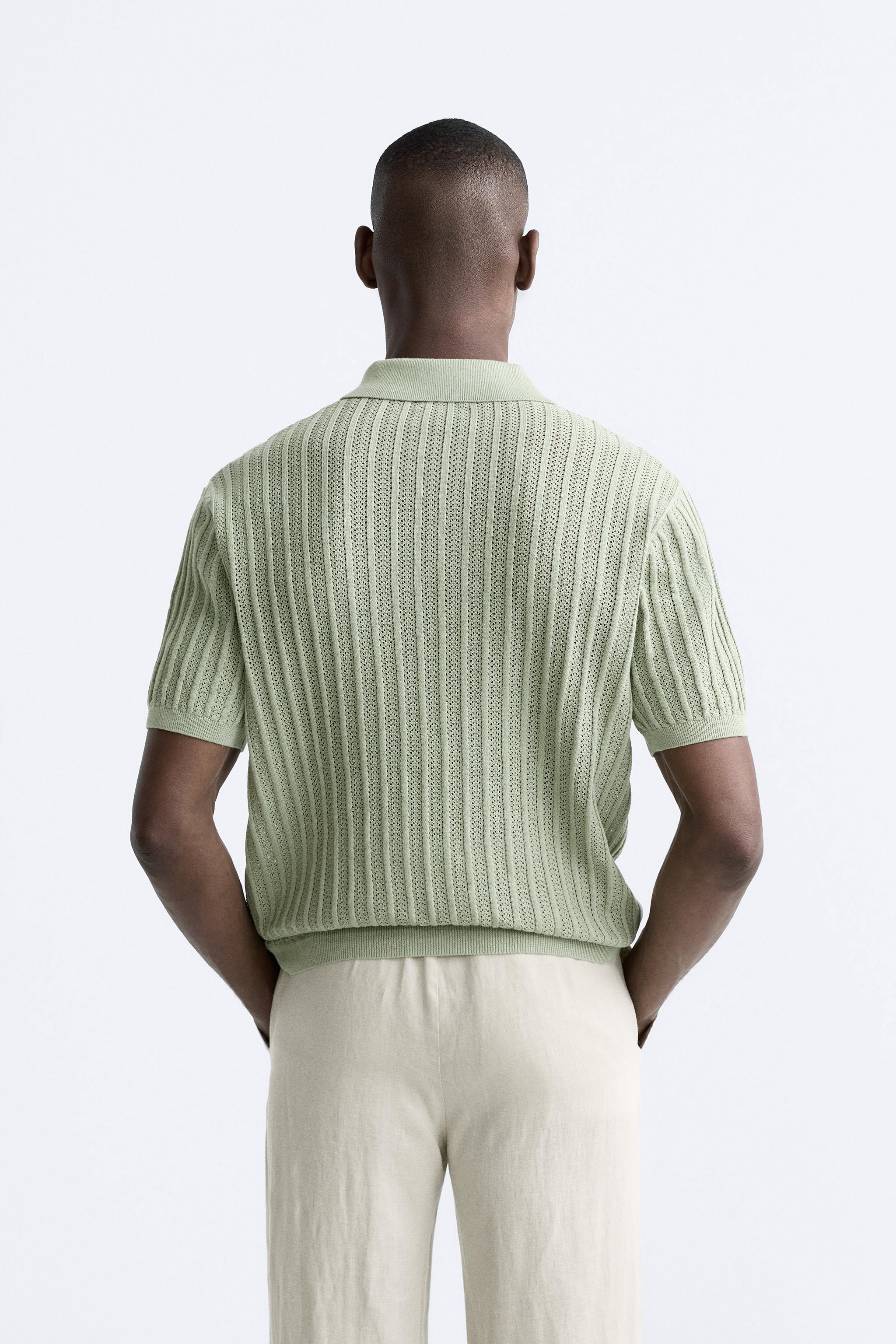 COTTON - LINEN BLEND KNIT POLO Product Image