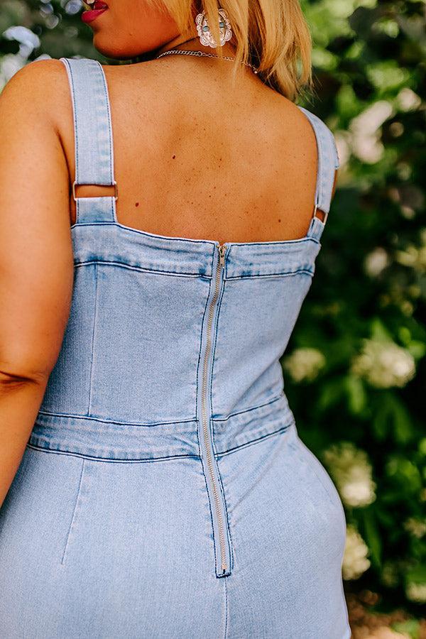 The Pike Denim Jumpsuit in Light Wash Curves Product Image