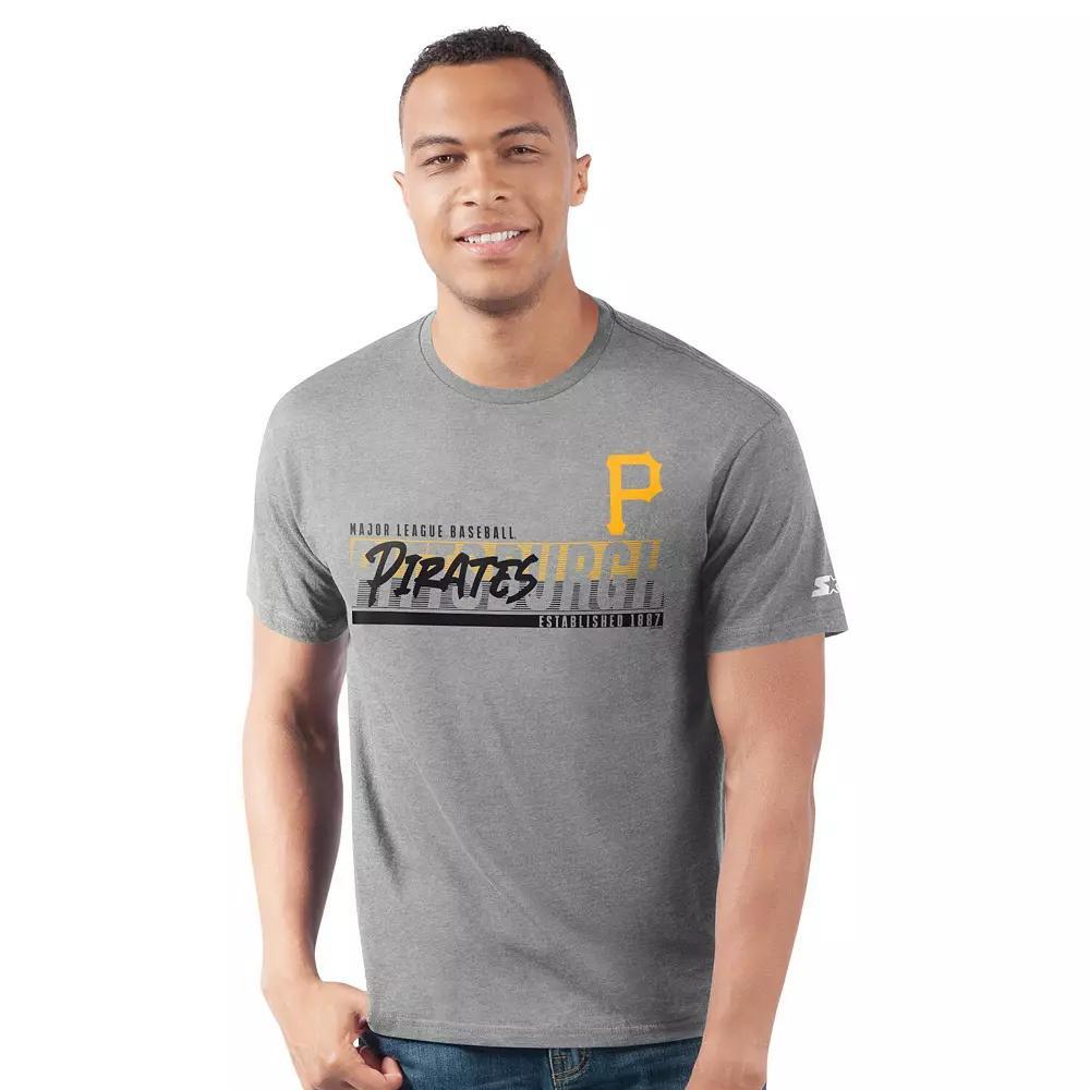 Men's Starter Heather Gray Pittsburgh Pirates Prime Time Team T-Shirt,  Product Image