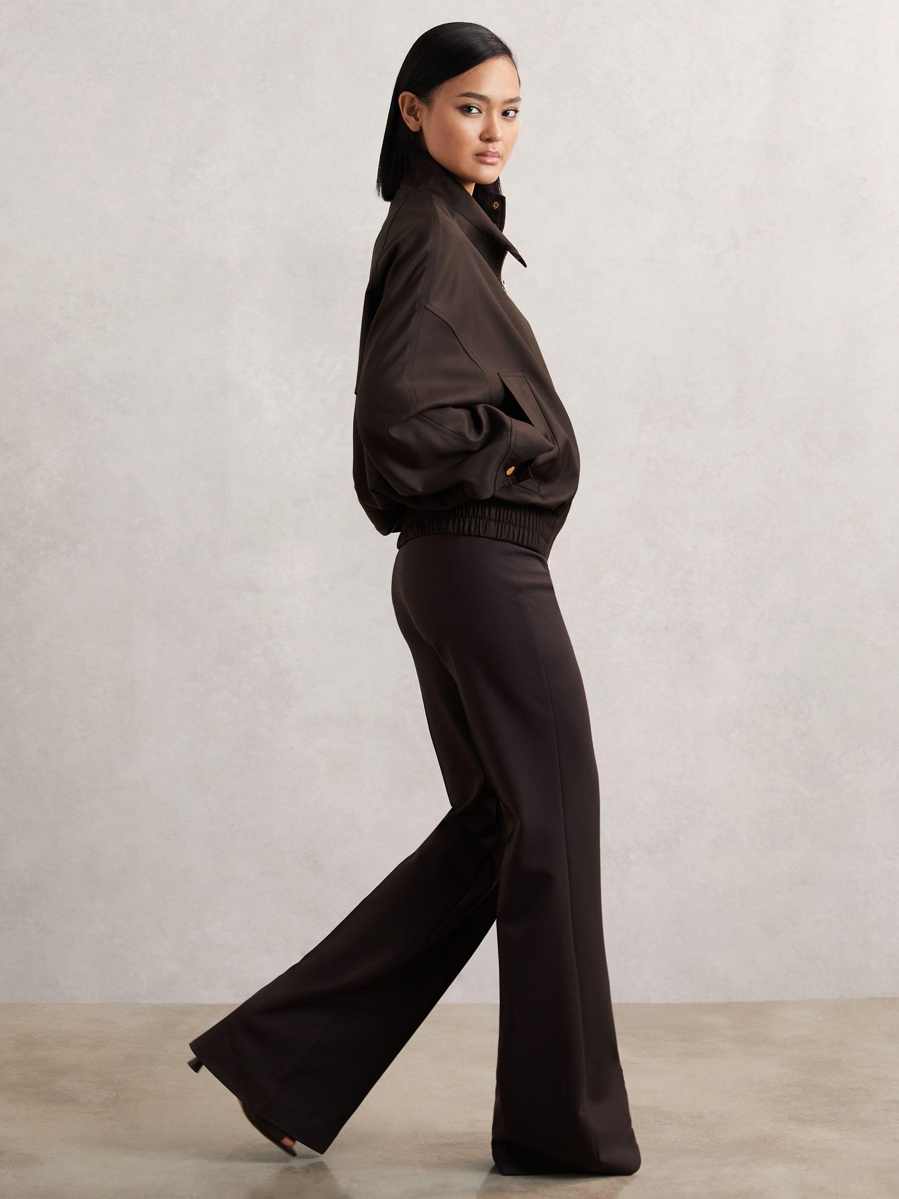 Wool Bomber Jacket in Chocolate Brown Product Image