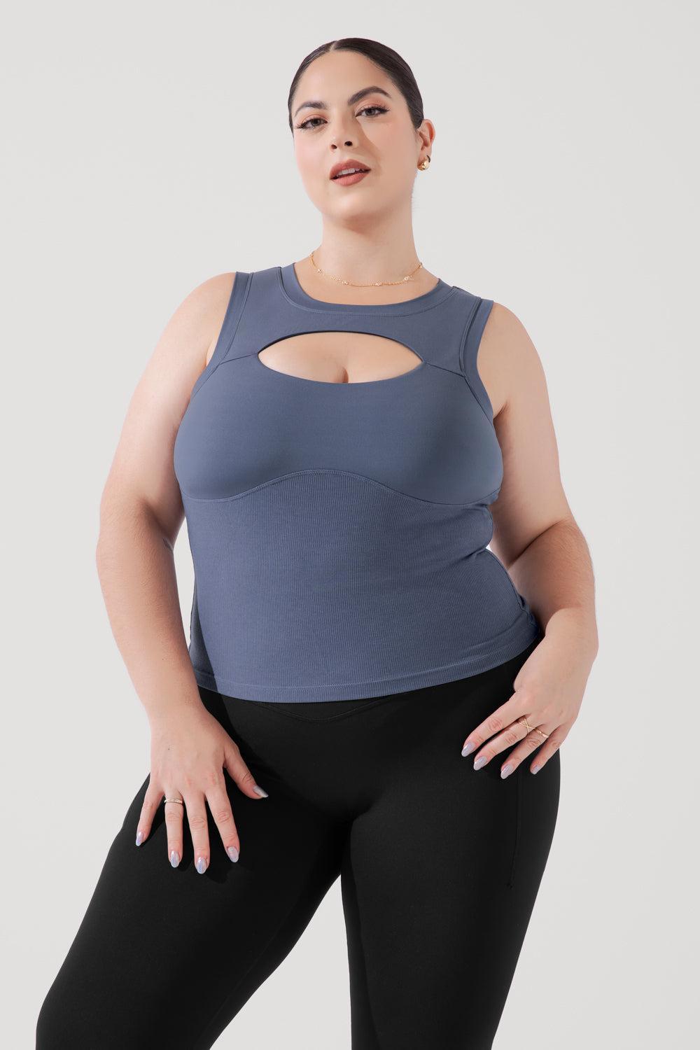 Peekaboo Crew Tank - American Blue Product Image