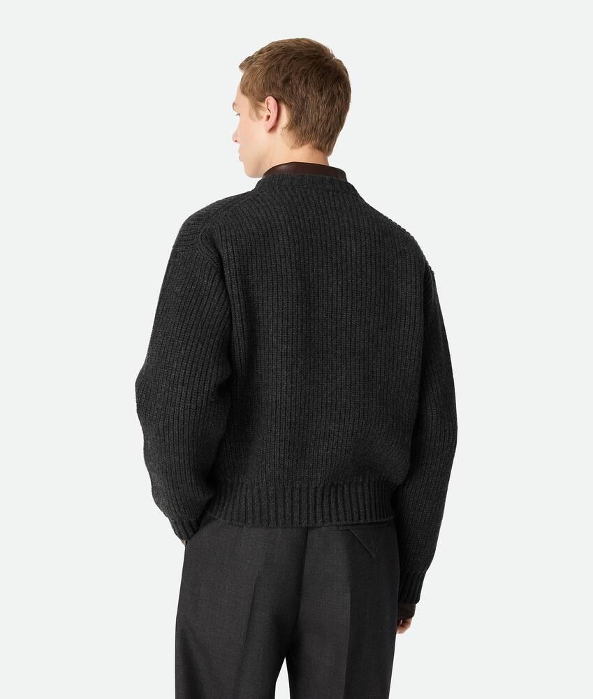Men's Wool And Cashmere Jumper in Dark grey melange Product Image
