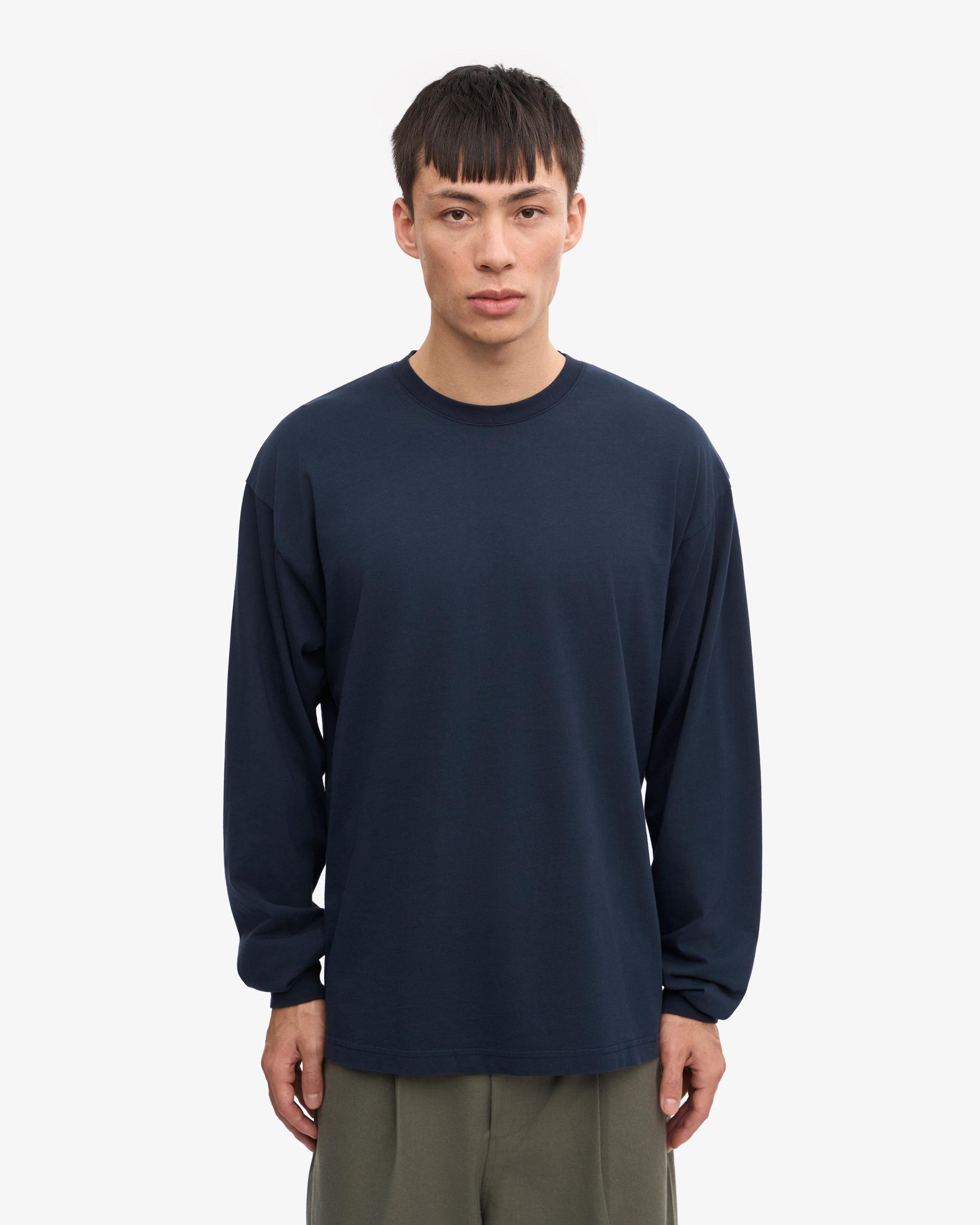 Oversized Organic LS T-Shirt - Marine Blue Product Image