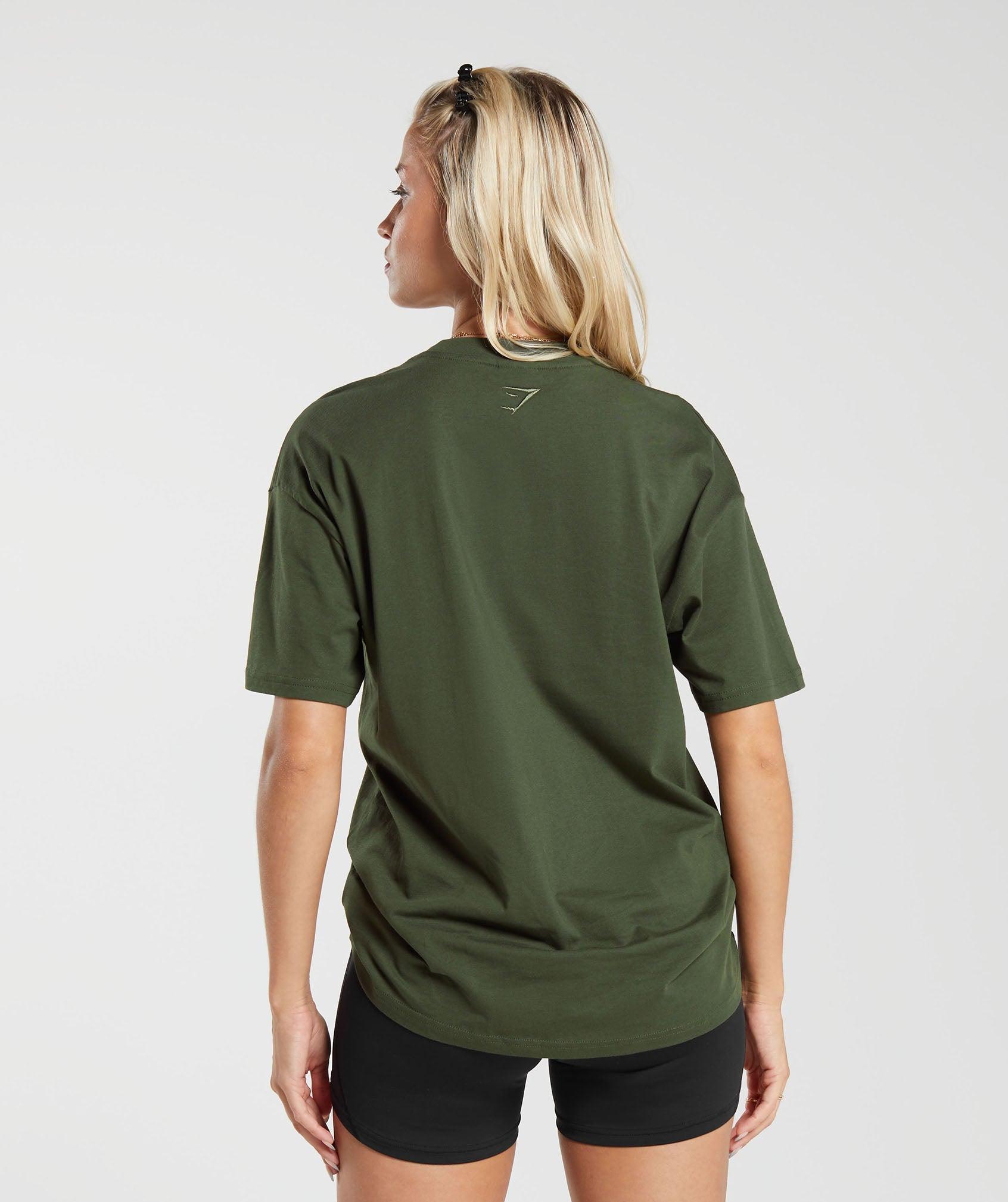 Gymshark Block Oversized T-Shirt - Winter Olive Female Product Image