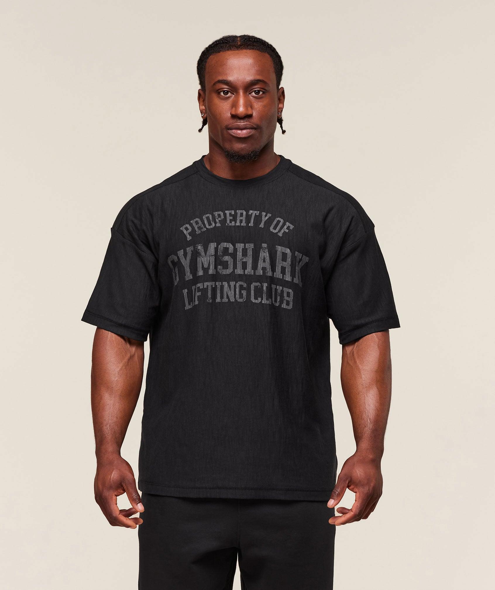 Gymshark Lightweight Slub Textured T-Shirt - Black Male Product Image