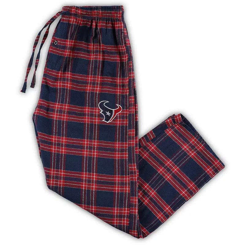 Mens Concepts Sport /Red Houston Texans Big & Tall Flannel Sleep Set Blue Product Image