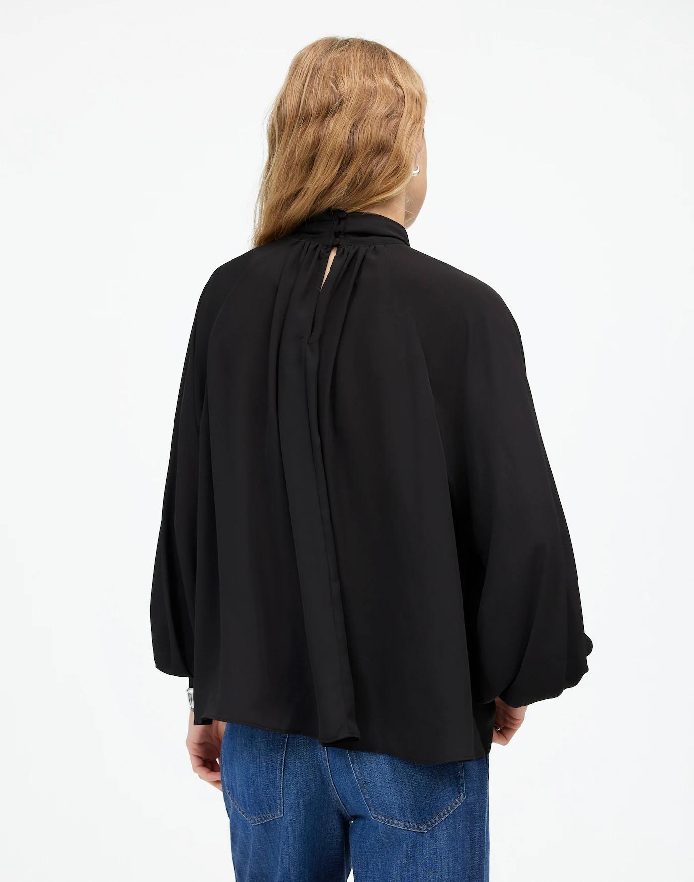 Turtleneck Long-Sleeve Top in Chiffon Product Image