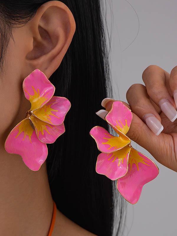 Flower Shape Drop Earrings Product Image