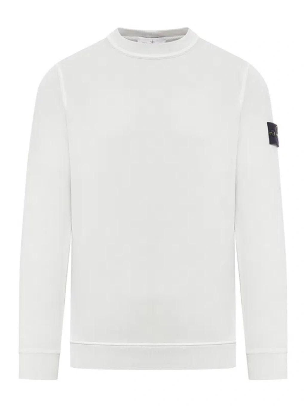 STONE ISLAND Logo Patch Crewneck Sweatshirt In Gris Product Image