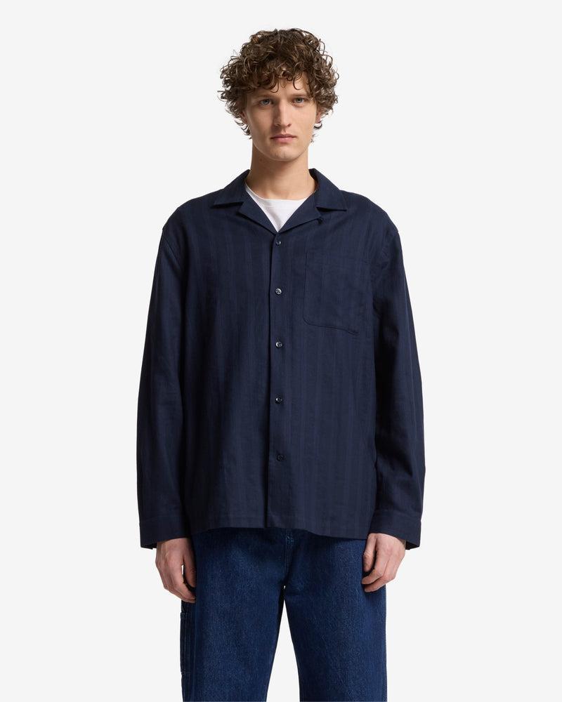 Linen Blend Long Sleeve Camp Shirt Product Image