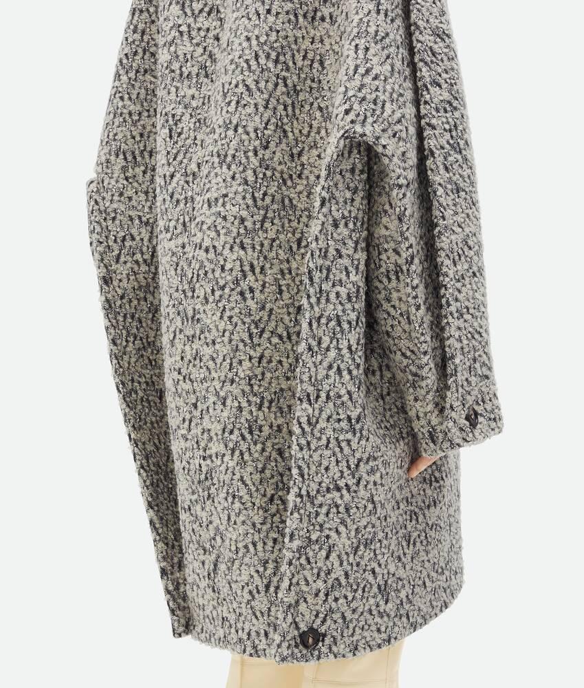 Women's Wool Boucle Chevron Coat in Charcoal/beige Product Image
