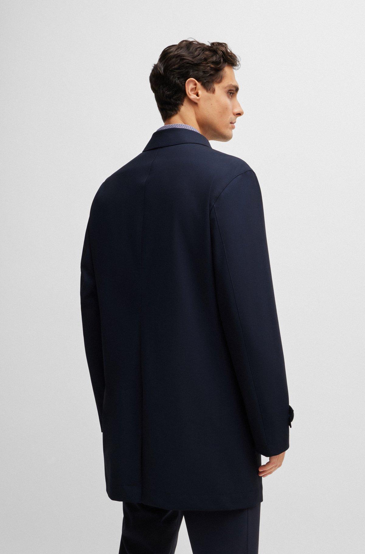 BOSS - Waterproof coat blended with wool - Dark Blue Product Image