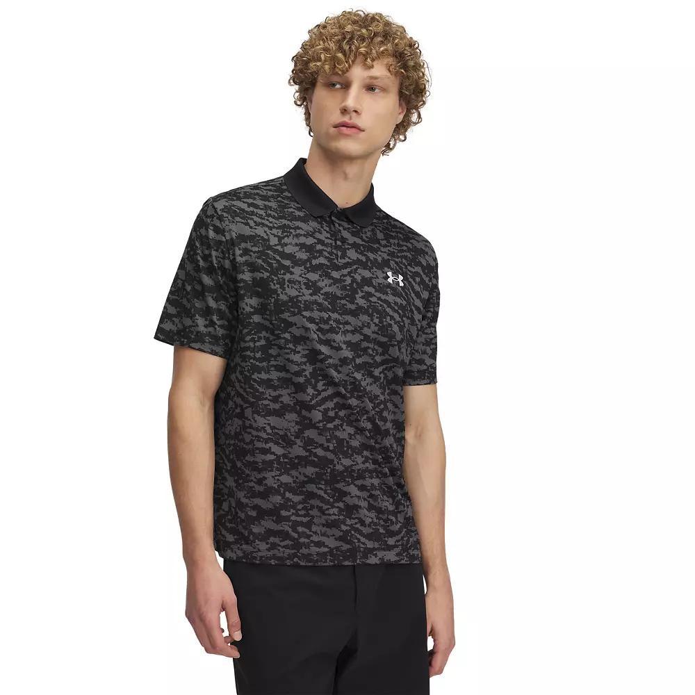 Men's Under Armour Matchplay Printed Polo, Size: Small, Black Camo Product Image