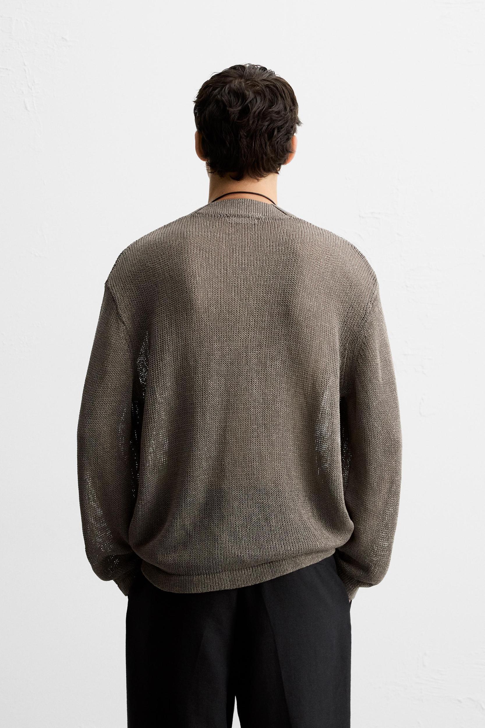 OPEN KNIT TEXTURED CARDIGAN Product Image