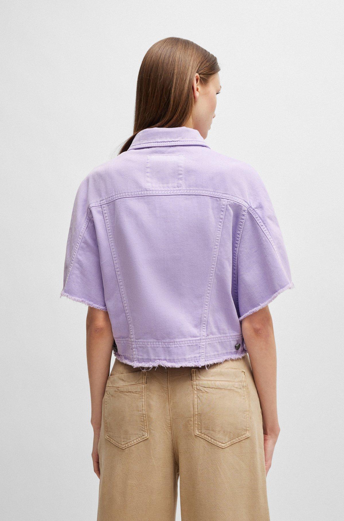 Short-sleeved jacket in cotton denim Product Image