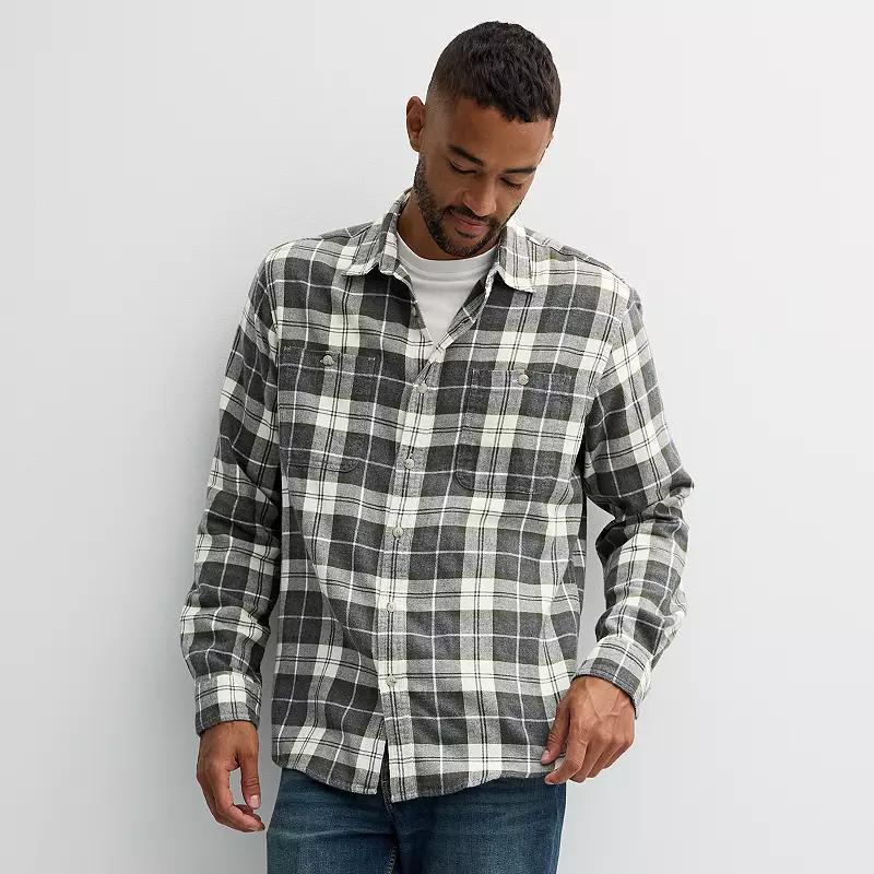Men's Sonoma Goods For Life® Supersoft Flannel Button-Down Shirt,  Product Image