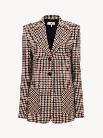 Tailored jacket in check wool Product Image