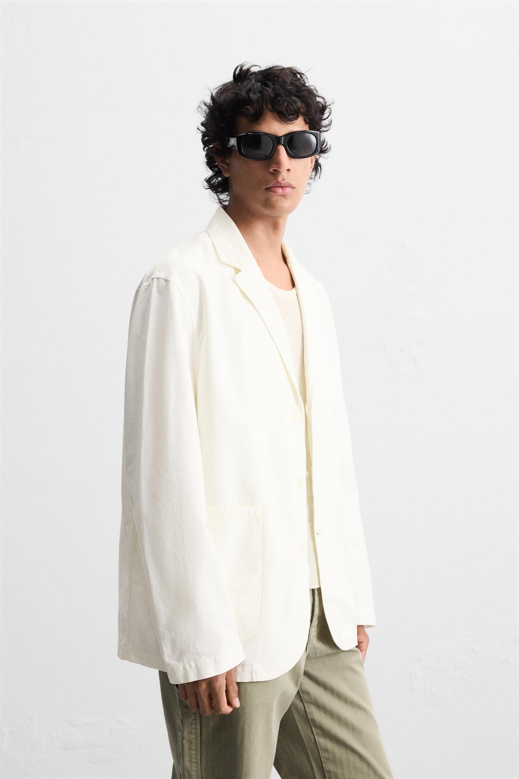 RELAXED FIT COTTON BLAZER Product Image