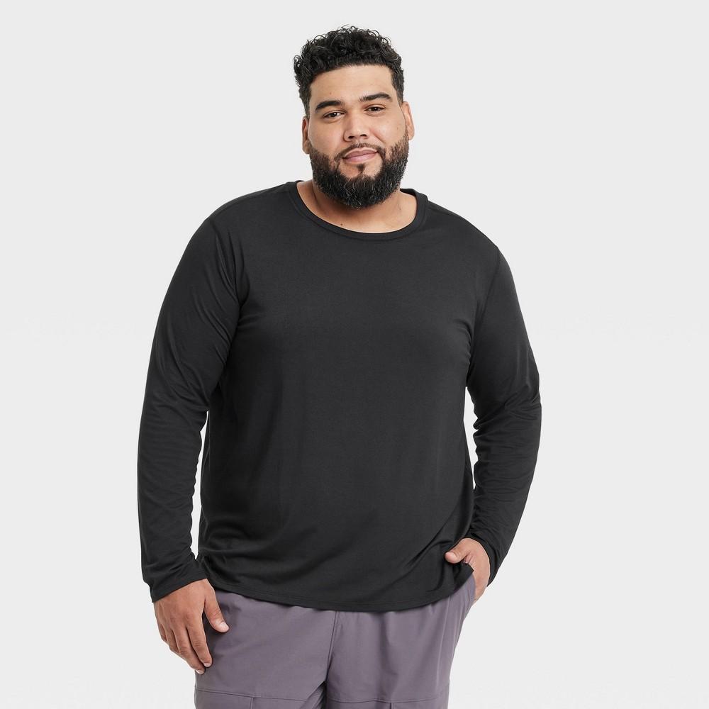 Mens Big Long Sleeve Performance T-Shirt - All In Motion Black 2XL Product Image