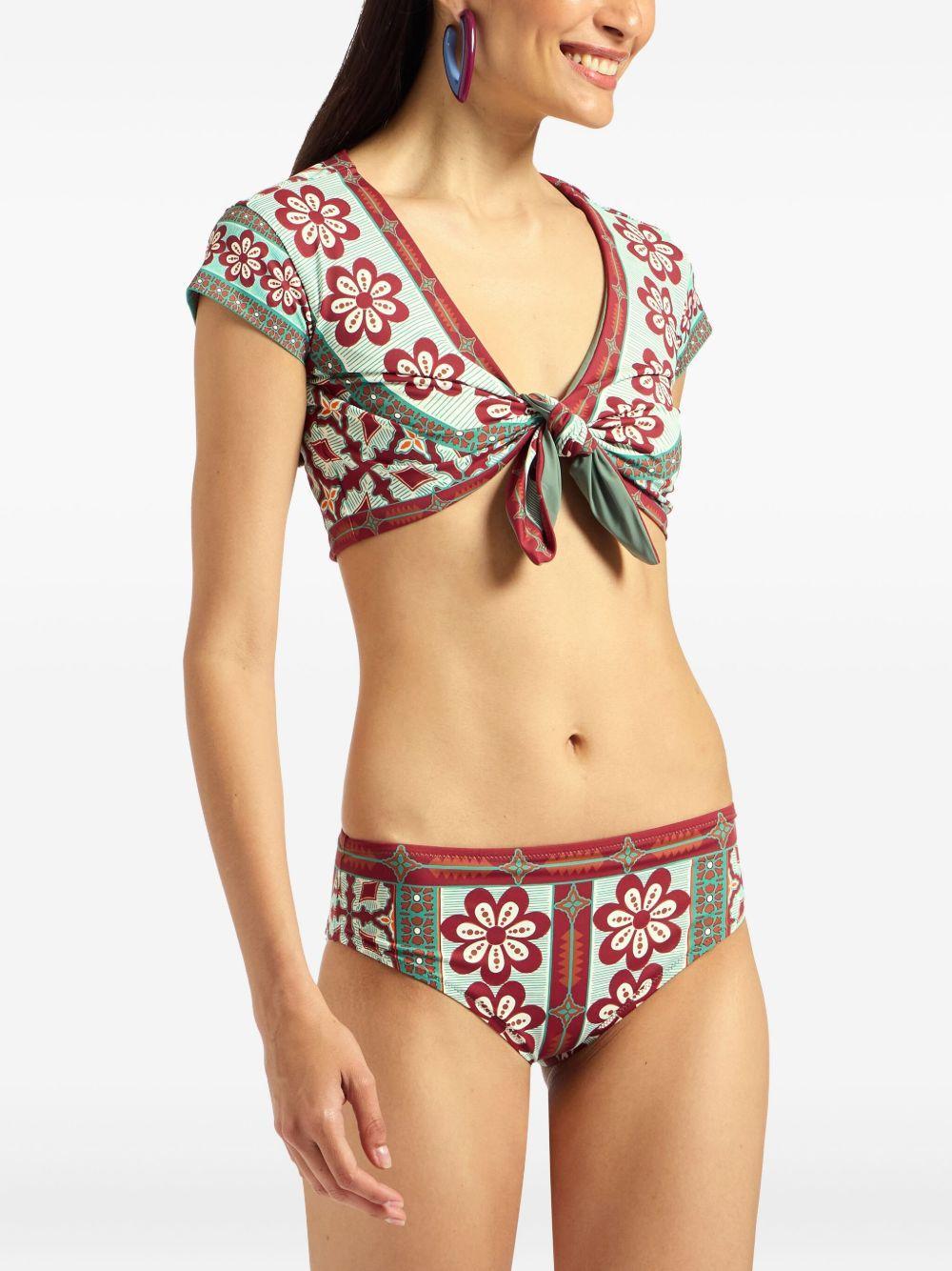 Bardot floral-print tie-front top Product Image