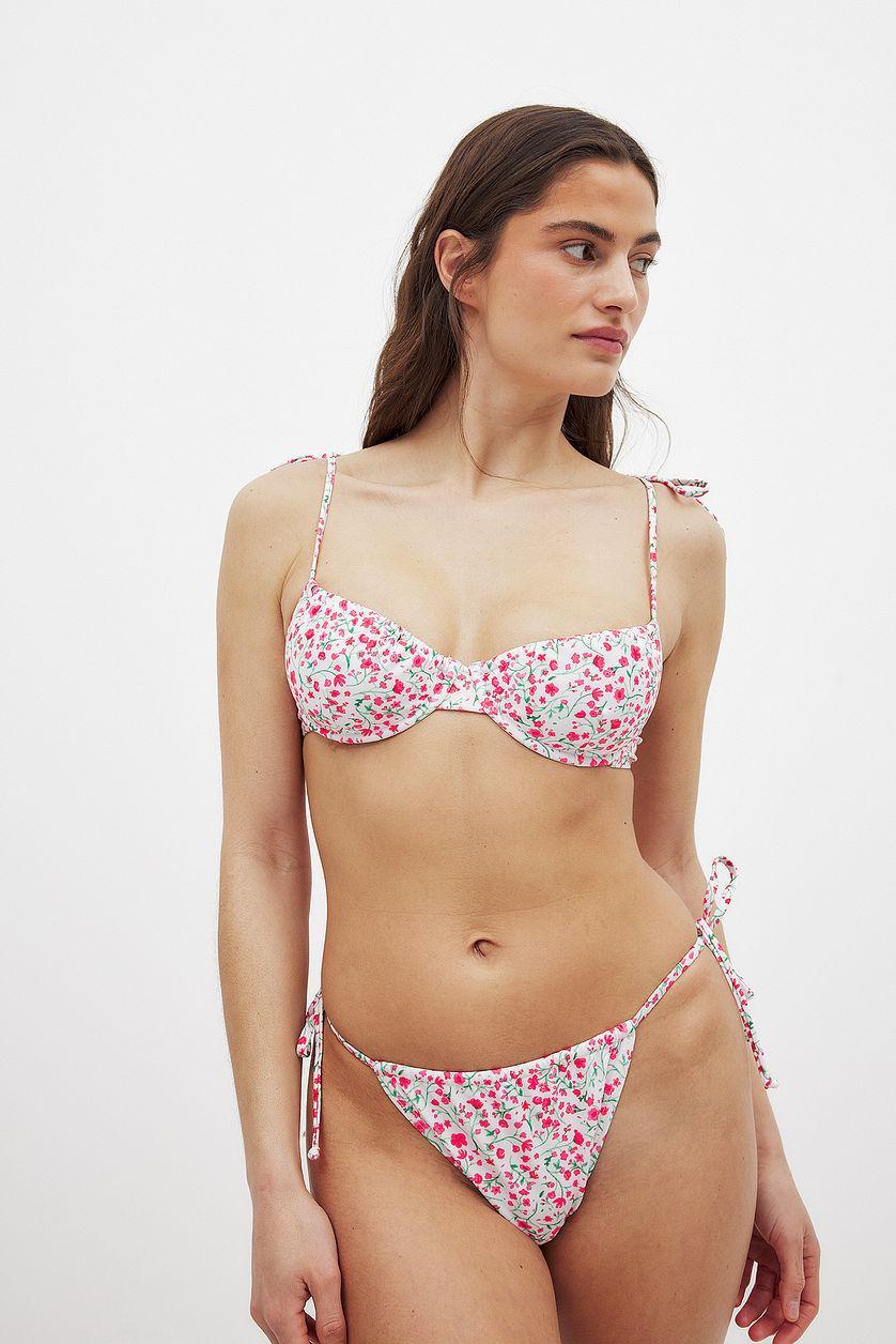 Drawstring Tie Bikini Bra Product Image