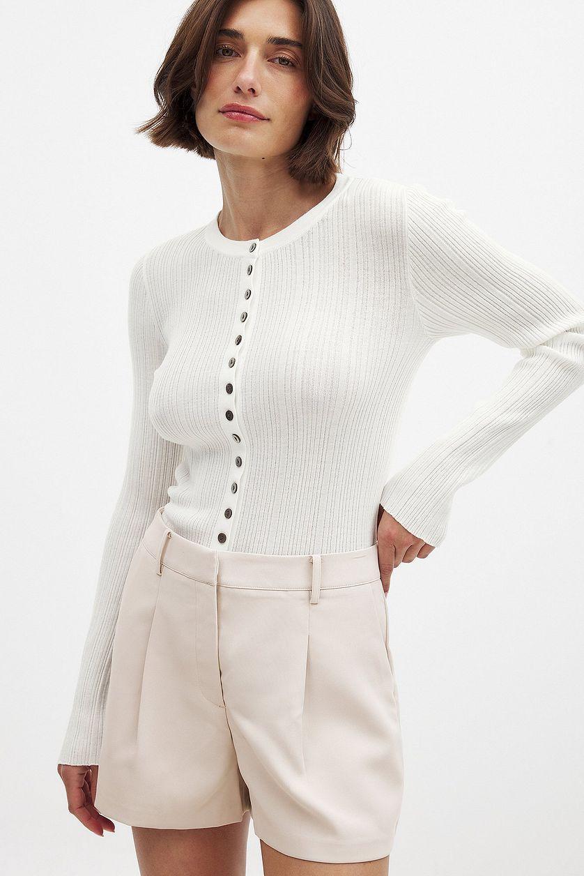 Knitted Button Detail Top Product Image