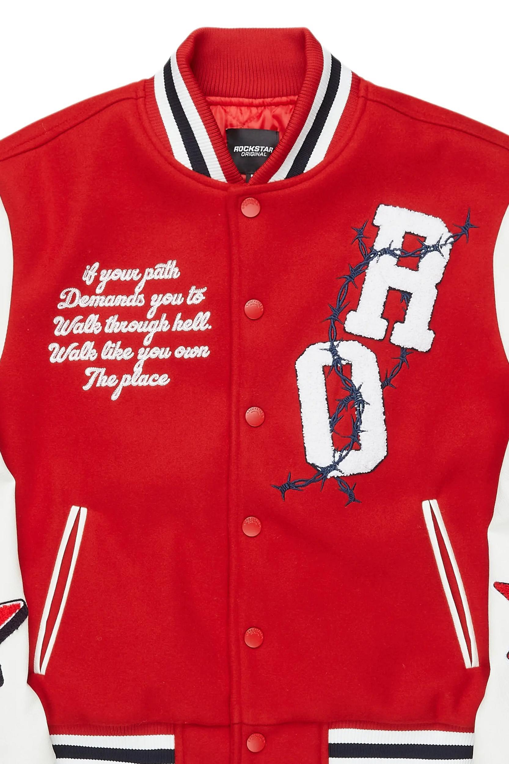 Sherniqua Red Oversized Varsity Jacket Female Product Image