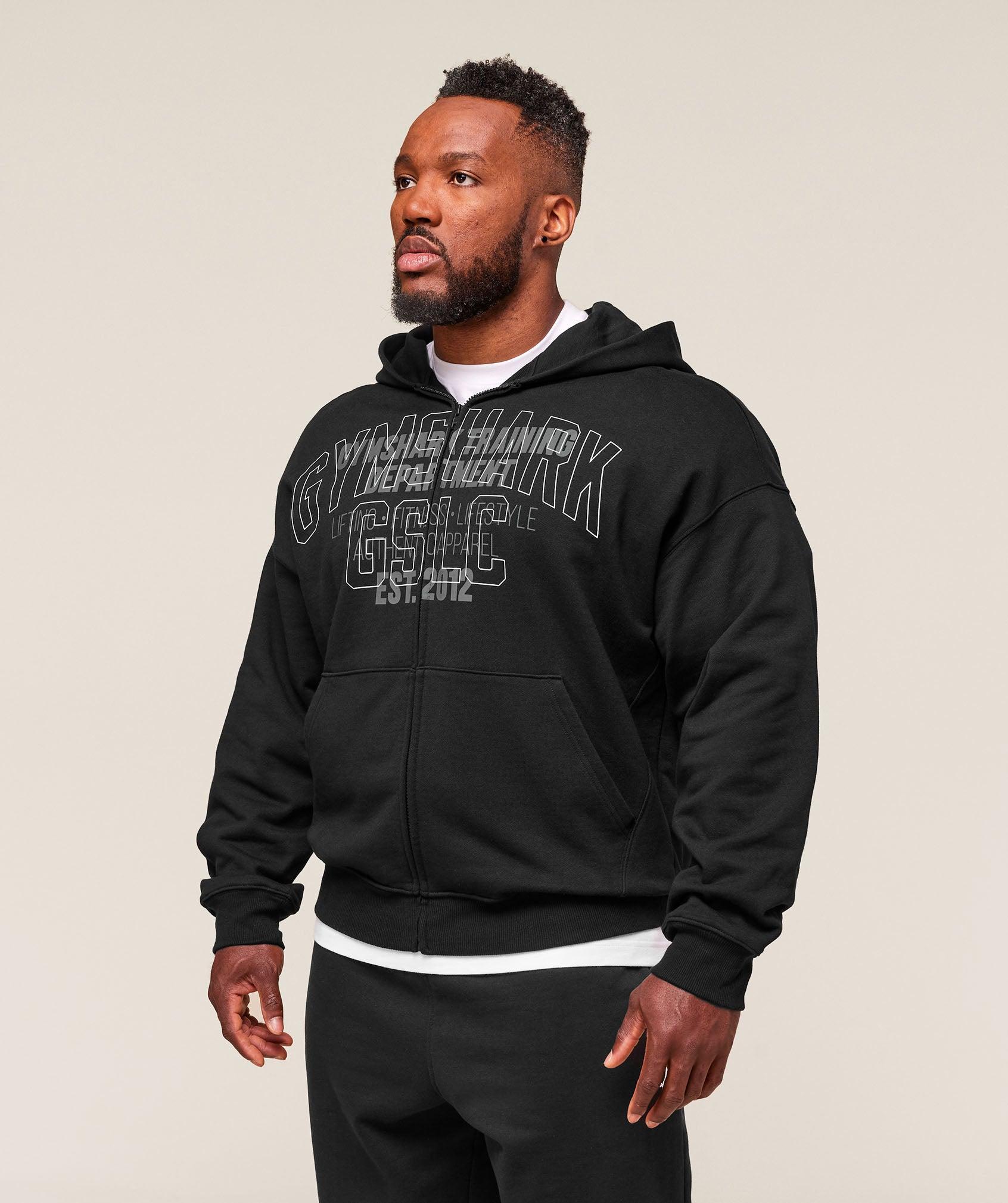 Gymshark Authentic Apparel Zip Up Hoodie - Black Male Product Image