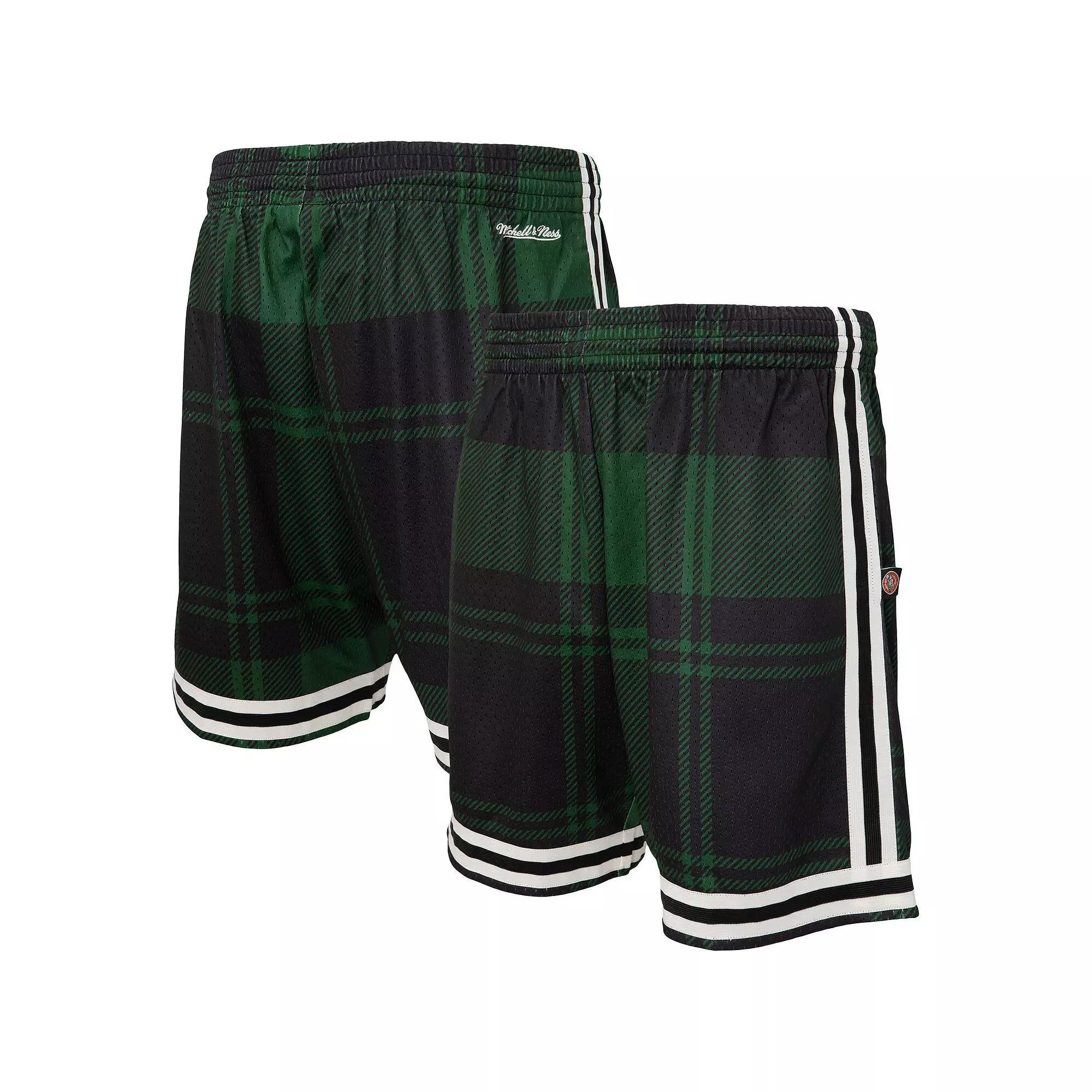 Men's Mitchell & Ness x Uninterrupted Kelly Green/Black Boston Celtics Hardwood Classics Swingman Shorts, Size: 2XL Product Image