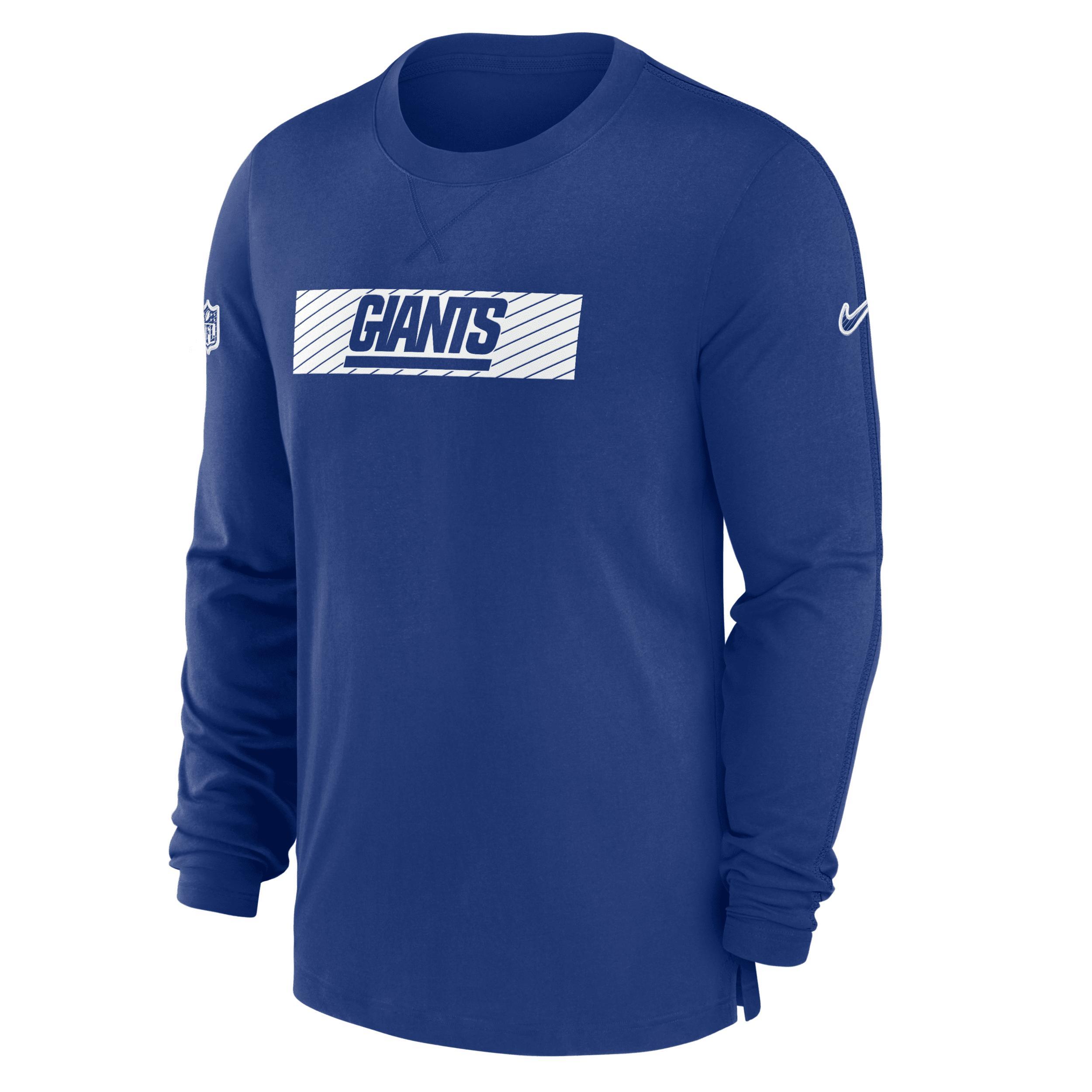 New York Giants Sideline Player Team Issue Menâs Nike Men's Dri-FIT Long-Sleeve Top Product Image