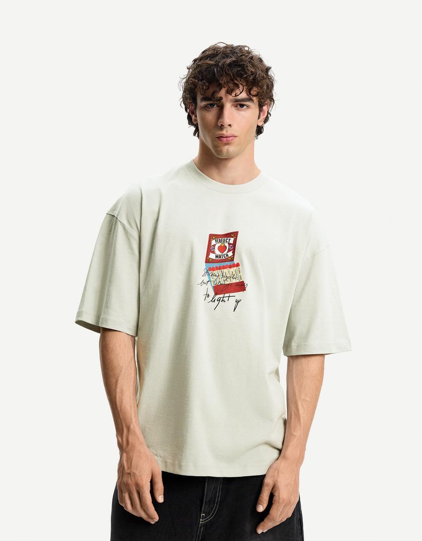 Printed short sleeve oversize T-shirt Product Image