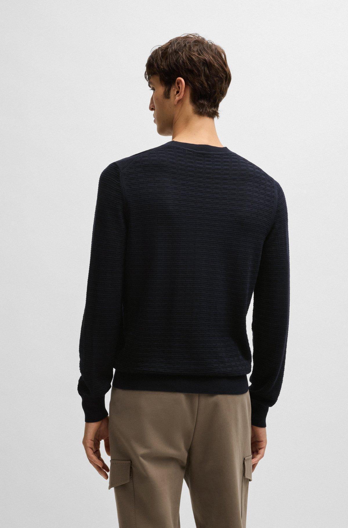 Silk sweater with knitted structure in regular fit Product Image
