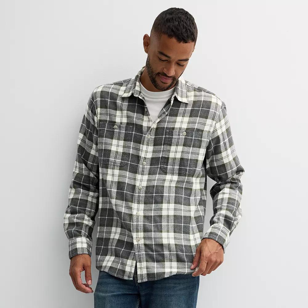 Men's Sonoma Goods For Life® Supersoft Flannel Button-Down Shirt,  Product Image