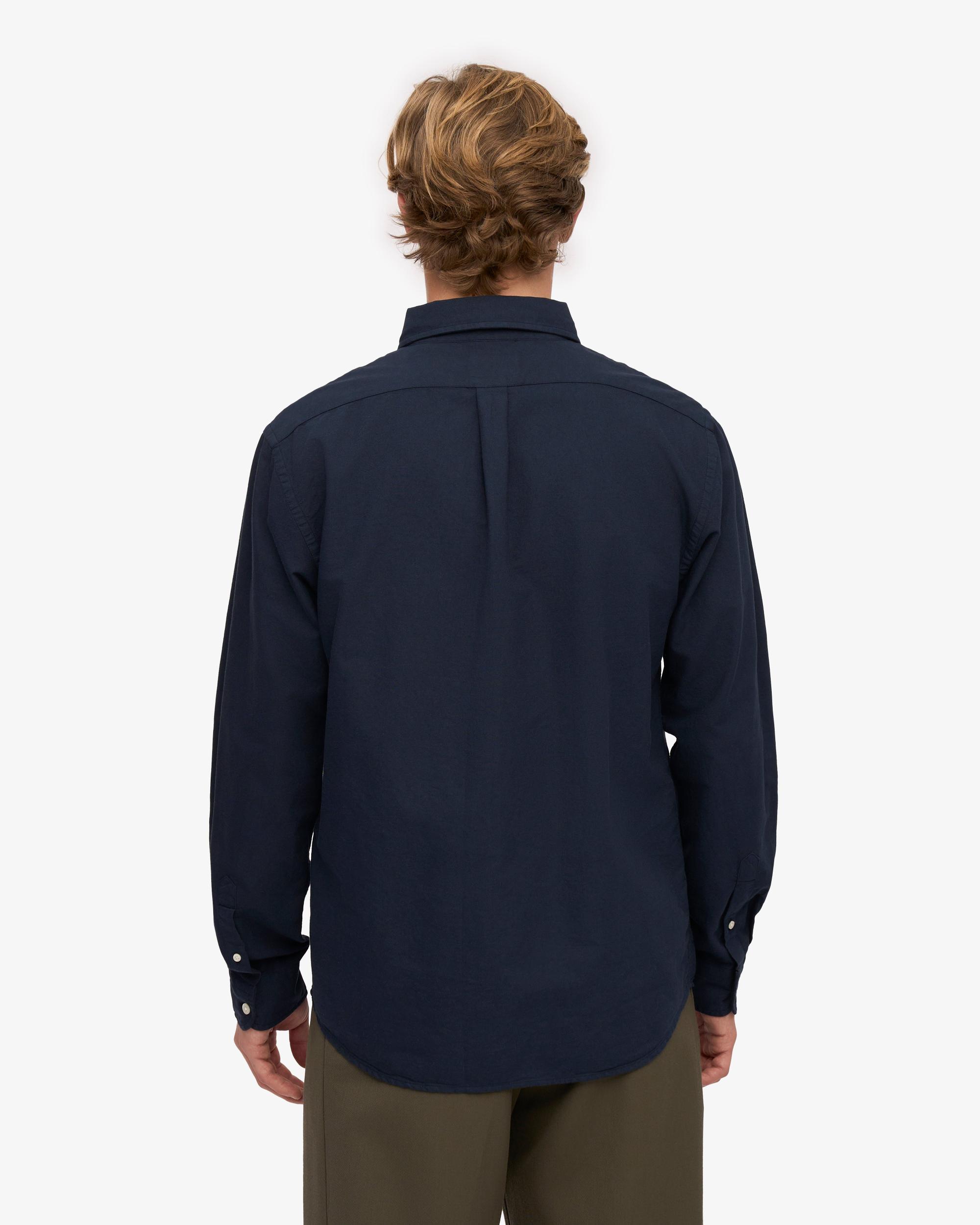 Organic Button Down Shirt - Navy Blue Product Image