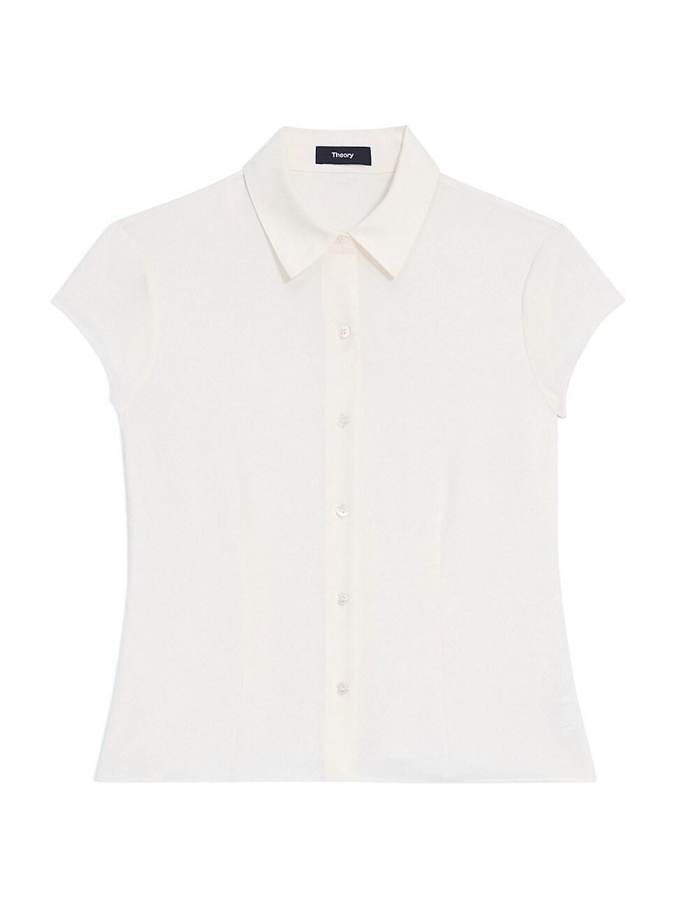 Theory Silk Cap Sleeve Shirt Product Image