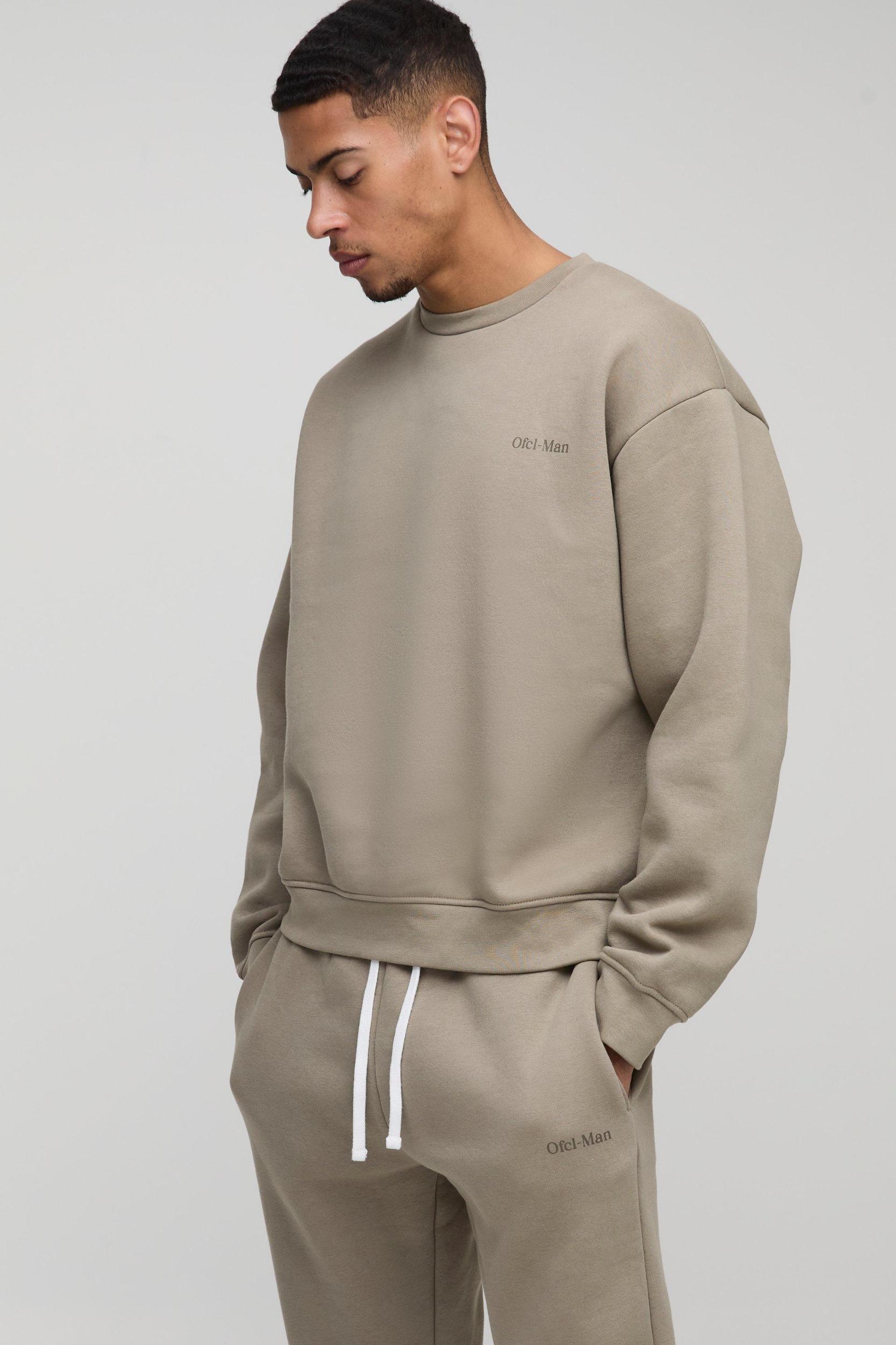330gsm Oversized Boxy Ofcl Man Sweatshirt Tracksuit | boohooMAN USA Product Image