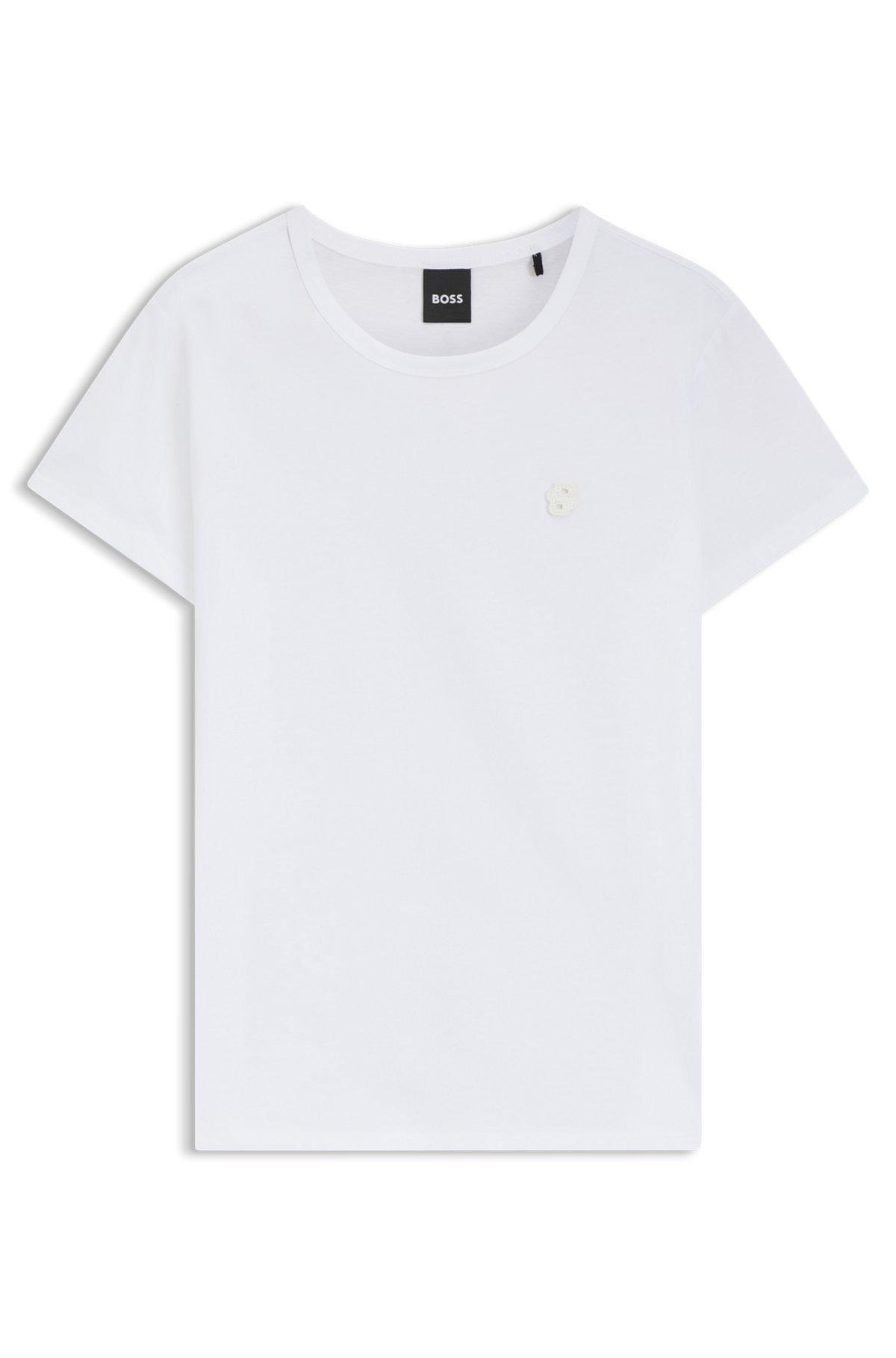Slim-fit mercerized-cotton T-shirt with Double B monogram Product Image