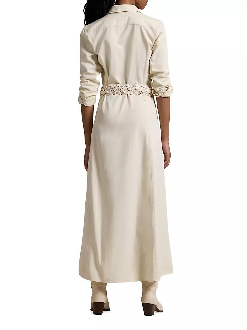 Cotton Twill Tie-Waist Shirtdress Product Image