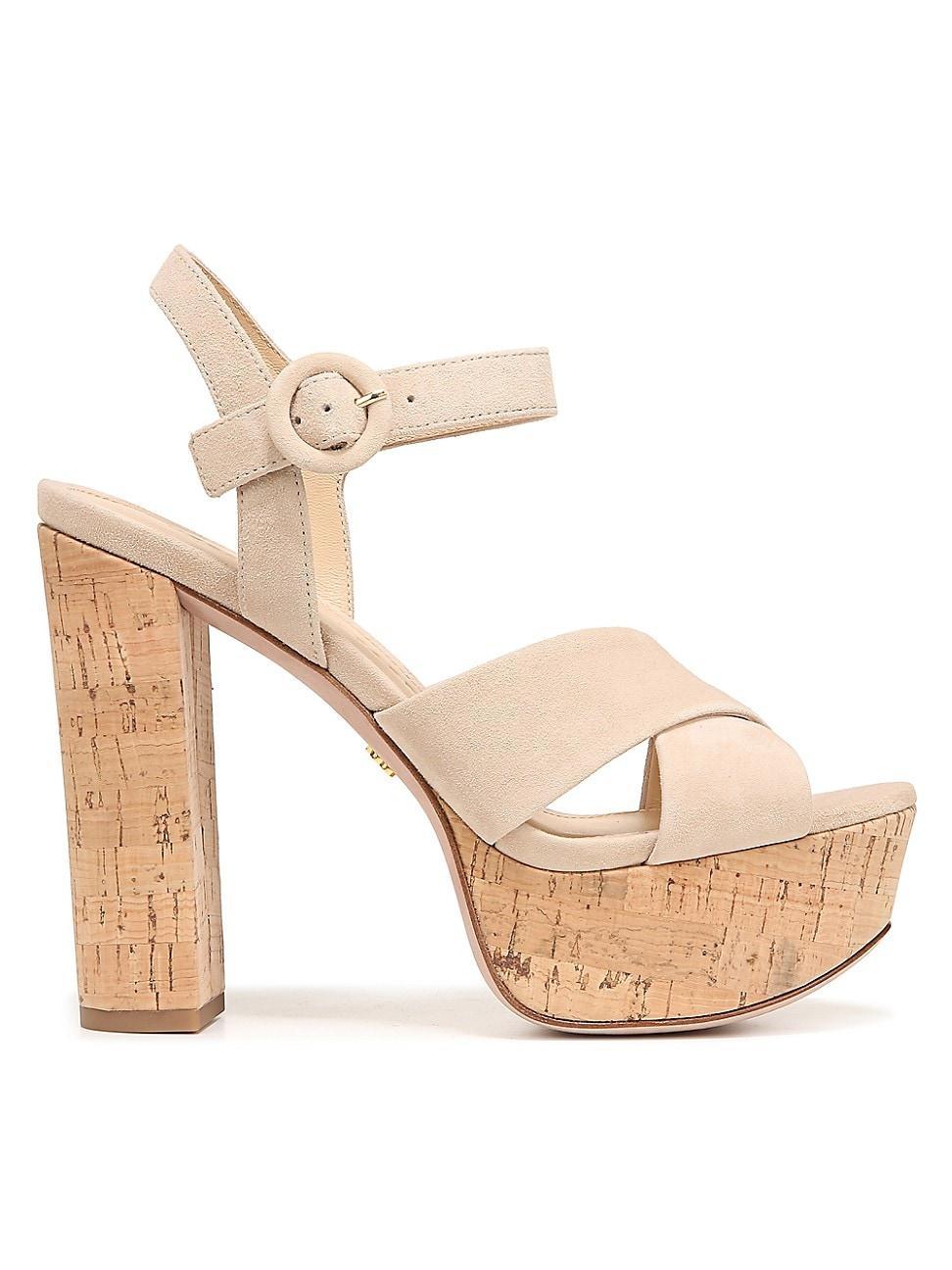 Womens Lucille Cork Suede Platform Sandals Product Image