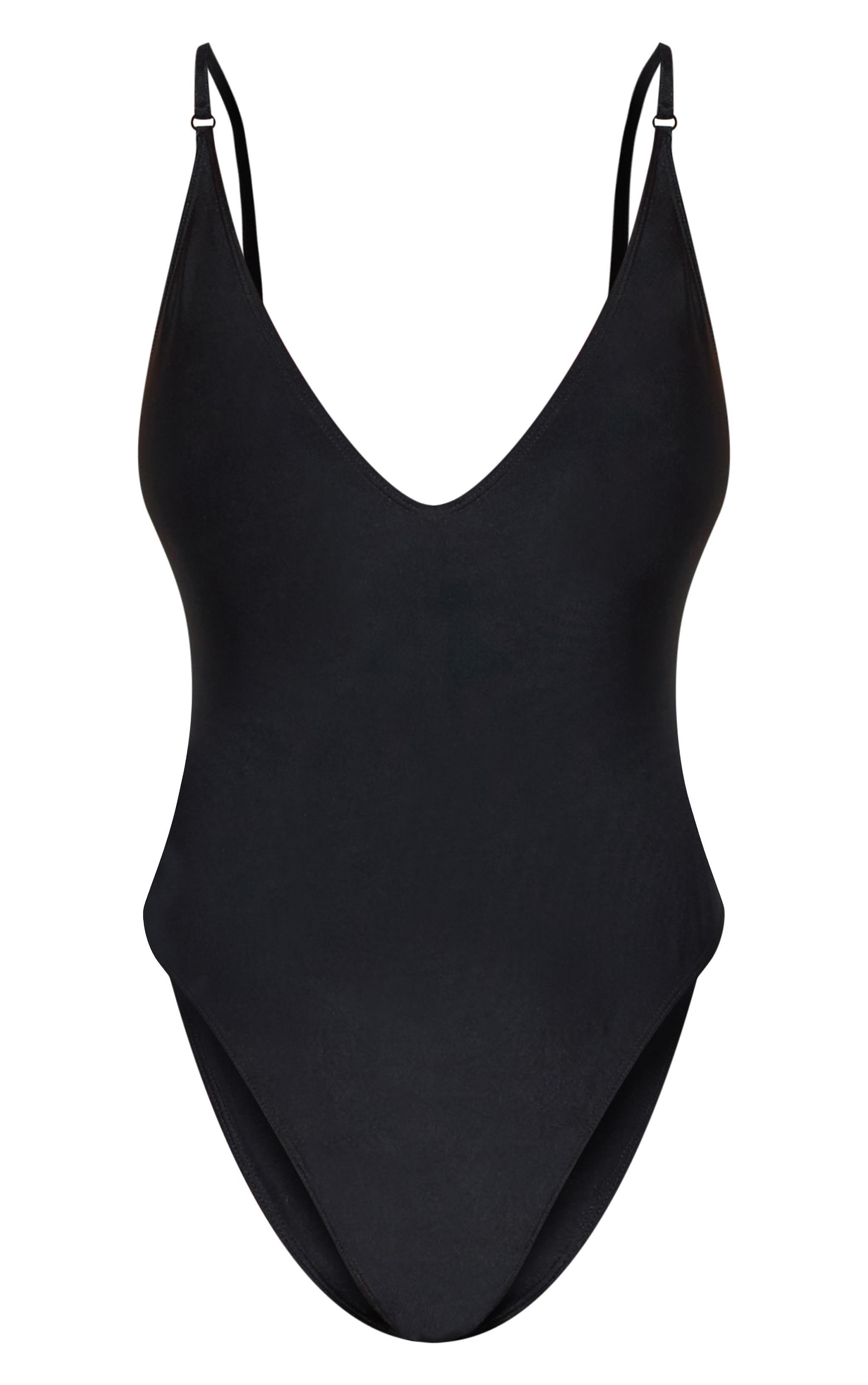 Black Low Scoop Basic Swimsuit Product Image