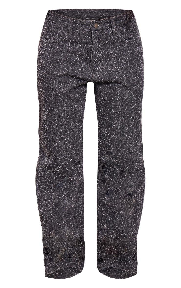 Grey Bobble Denim Straight Leg Jeans Product Image